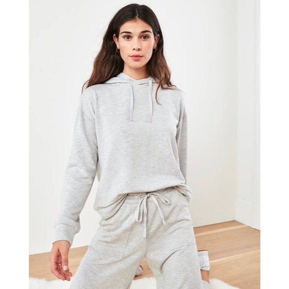 Quince Tops - Quince Heather Grey SuperSoft Fleece Pullover Hoodie NWT size Medium